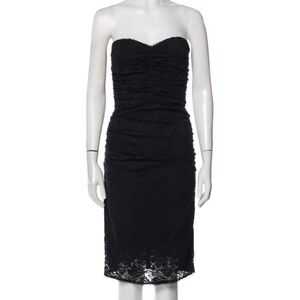 Dolce & Gabbana Shift Dress Zip Closure Black Lace Strapless Dress Bustier 6 42